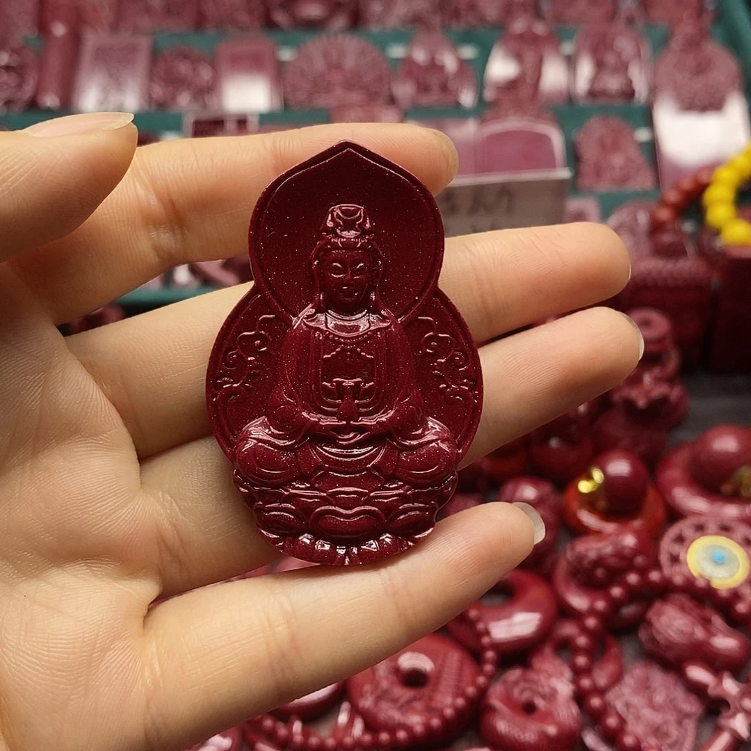 天然辰砂朱砂吊坠