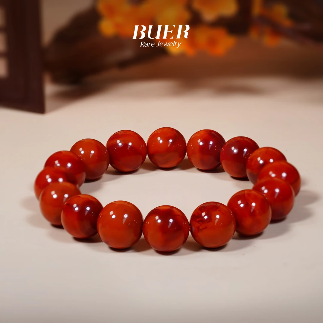 【不二】南红手串火焰纹单圈9mm+