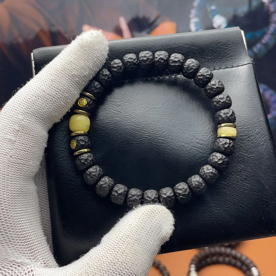 椰蒂手串9黑金双腊