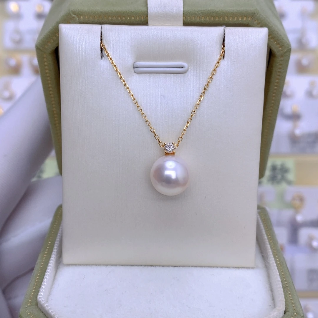 海水珍珠18K金镶嵌套链