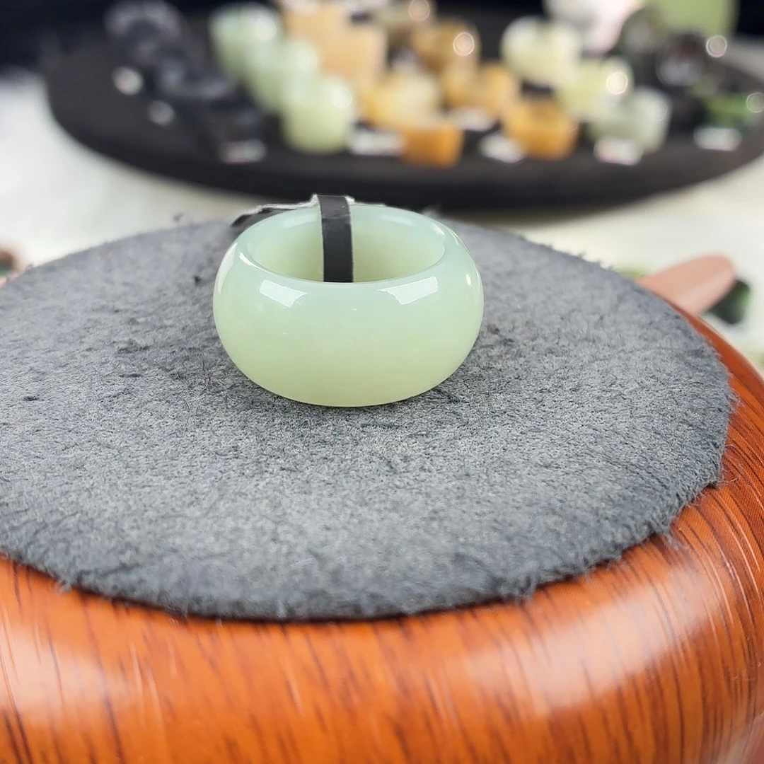 和田玉未镶嵌戒指b63奶蓝墩16.8不退换