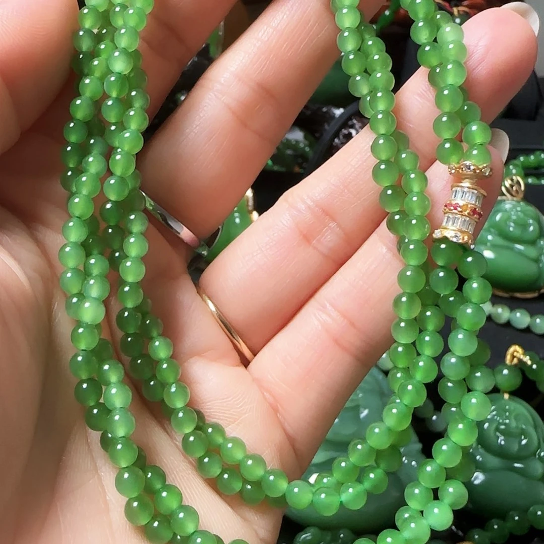 和田玉（碧玉）颈饰银S925镶嵌