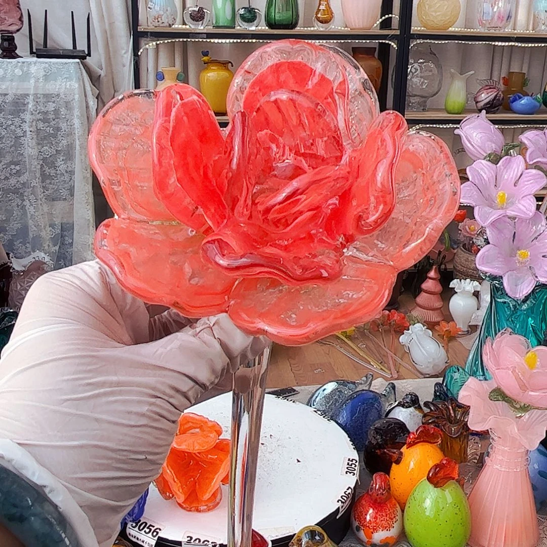 牡丹花瑕家悦琉璃工艺品