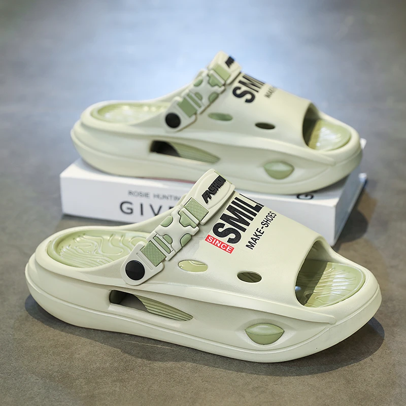 一字拖男夏季新款外穿司机开车两用凉鞋男士户外厚底防滑沙滩拖鞋