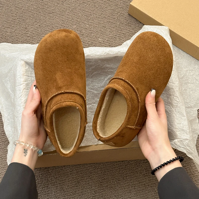 复古小土豆勃肯鞋女款2025新款冬季外穿加绒加厚雪地靴保暖棉鞋子