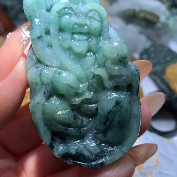 翡翠未镶嵌颈饰保真天然A货翡翠