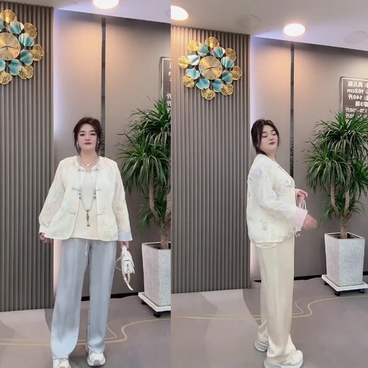 夏季息款大码圆领刺绣撞色防晒外套中国风遮肉气质减龄小个子女装