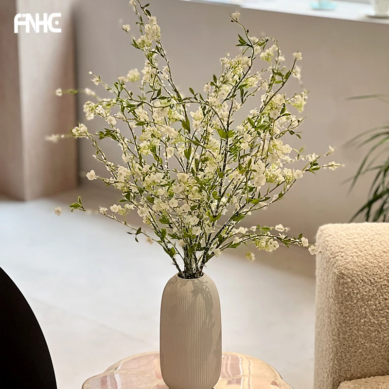 仿真花雪柳花艺摆件客厅餐桌花插花装饰轻奢塑料花仿真花假花摆设