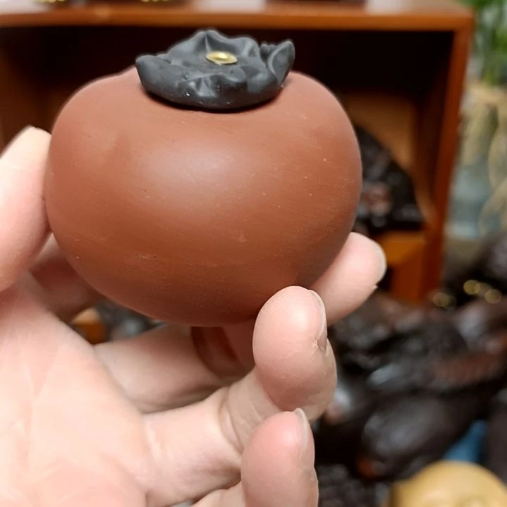 茶宠紫砂柿子香插