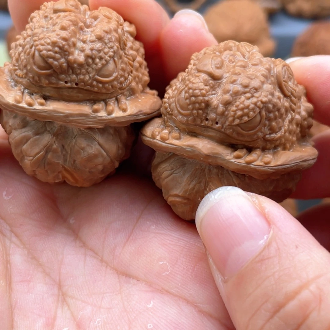 核桃手串/手链金蝉蛤蟆头单面36