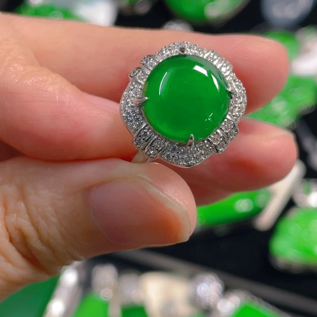 翡翠银S925镶嵌吊坠(不含链)