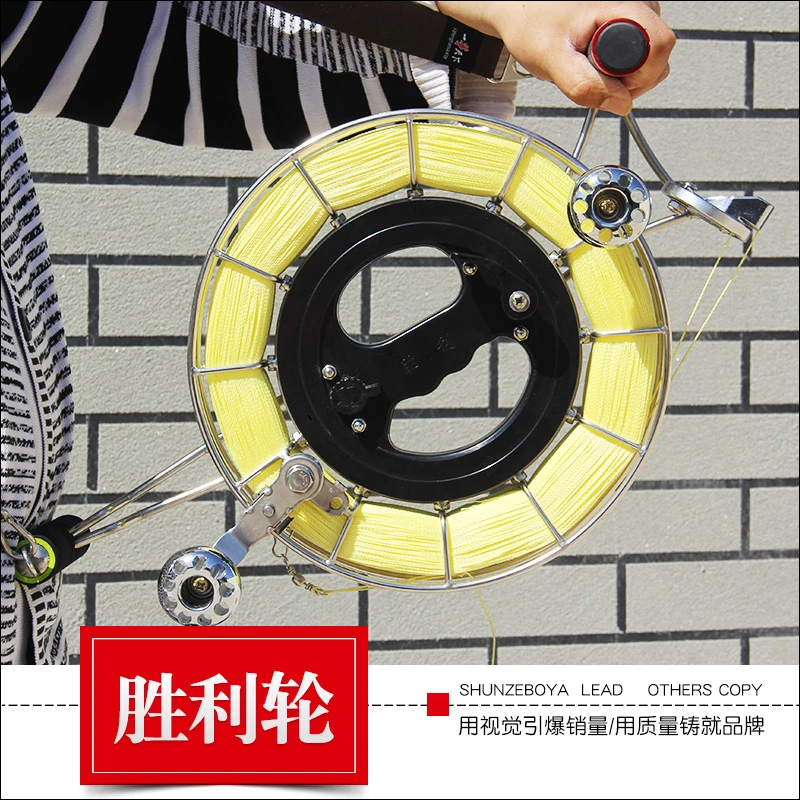 新品胜利刹车手刹大轴承防倒转不锈钢轮手握轮双轴承万向导过线器
