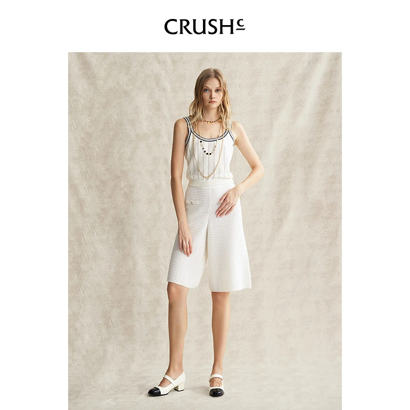 Crush Collection2025年春夏新款拼色边气质无袖背心吊带外穿