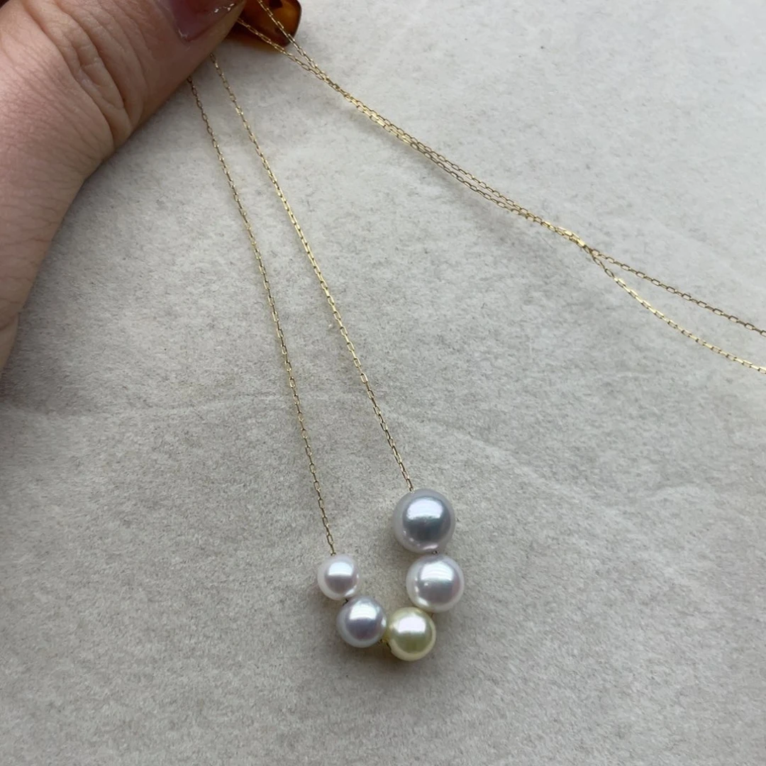 18K金镶嵌海水珍珠套链S35