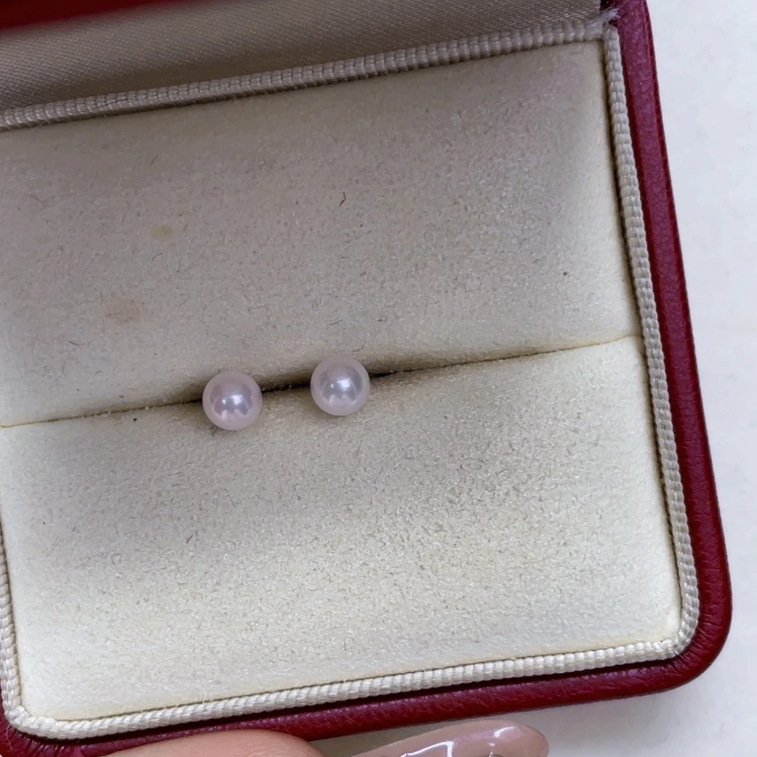 耳钉海水珍珠银S925镶嵌