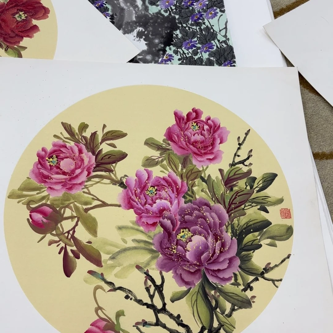 国画吴兰芬斗方李欣主播