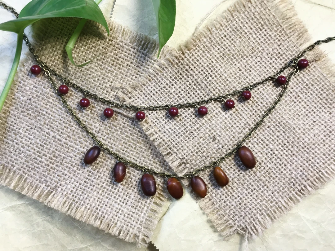 合金木质项链 066青囊听风 锁骨链 纯手工制作