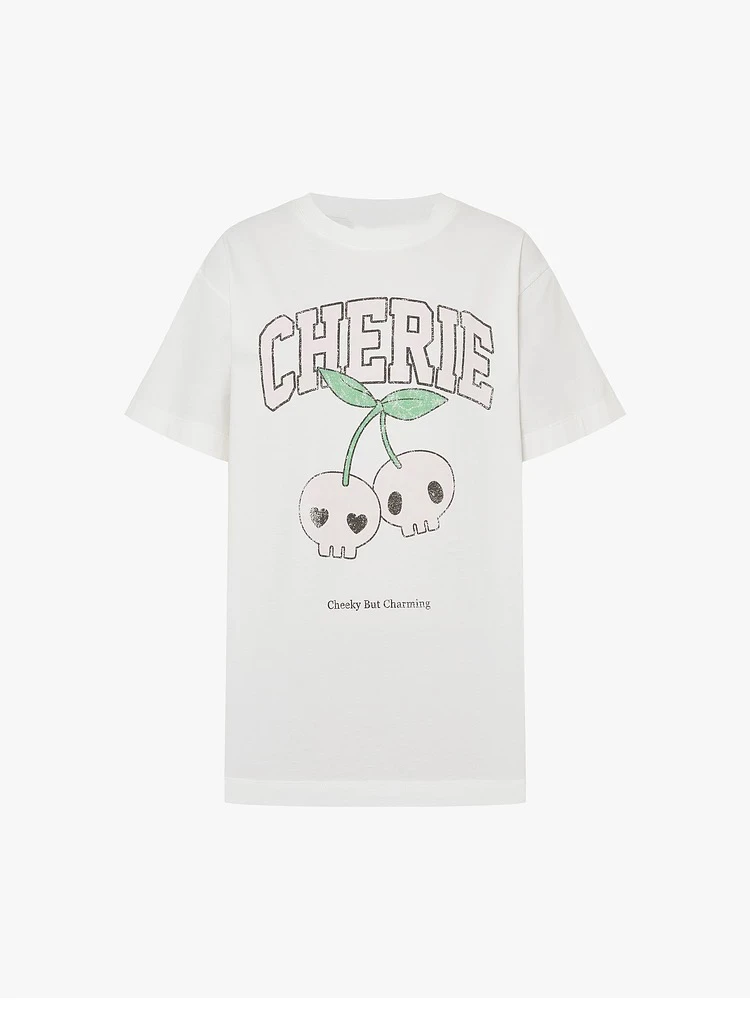 C257春夏新品韩版百搭卡通字母印花宽松圆领棉质短袖T恤上衣女