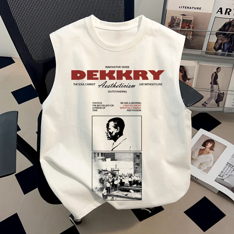 jtrt美式高街个性设计感重磅纯棉背心男女夏季款潮牌百搭无袖t恤