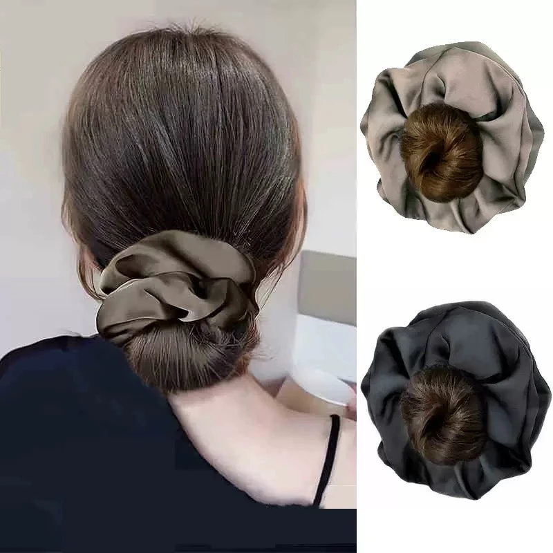 新款韩系丸子头假发抓夹自然真发圈盘发神器花苞头假发发包