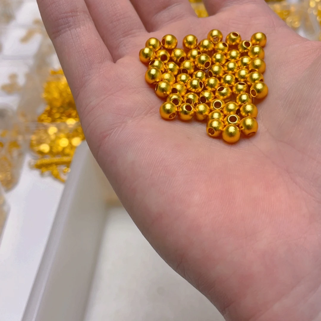 锆石铜合金新款高货古法珠6mm50颗