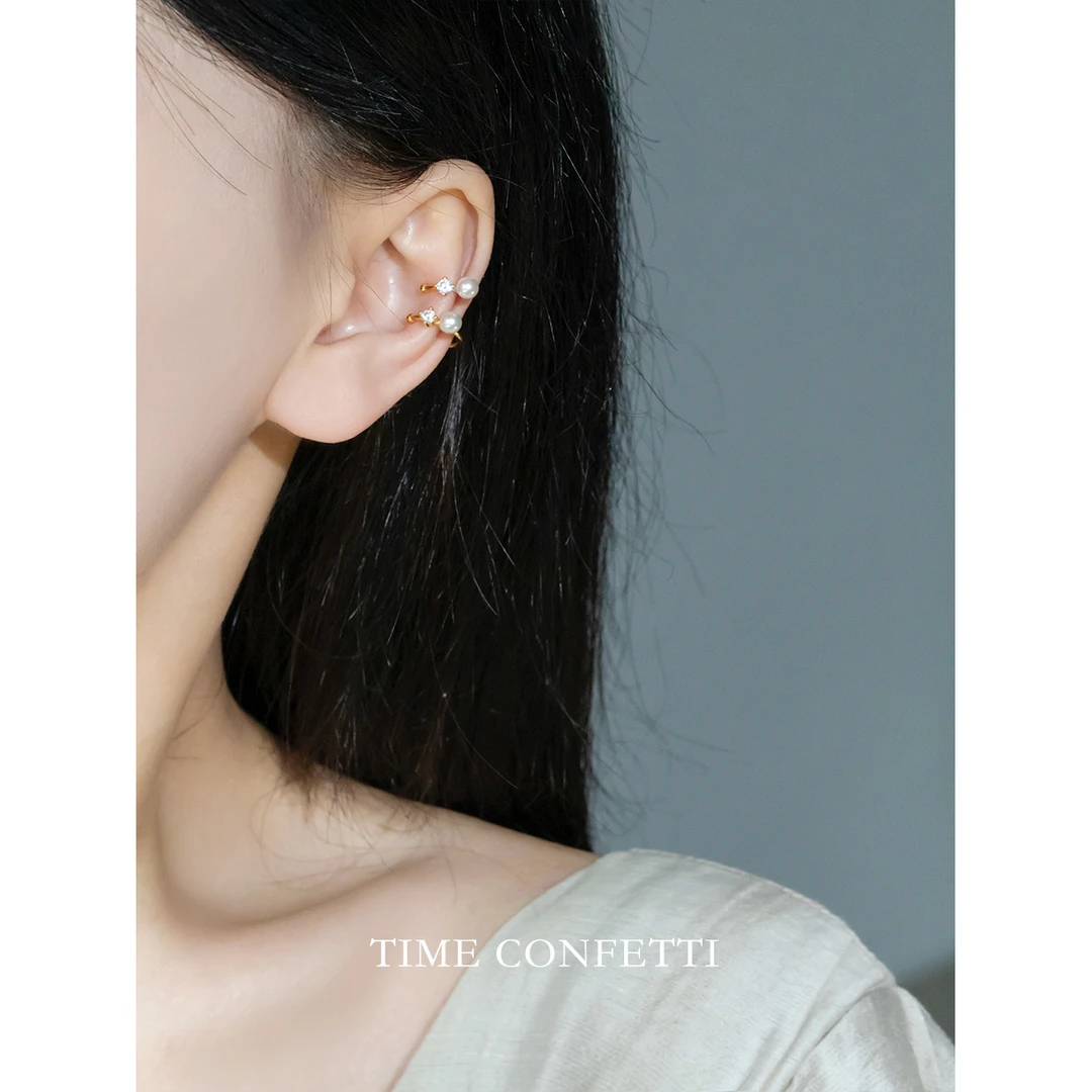 925银耳饰 镀K金【孙二娘】精致-通勤百搭气质简约耳骨夹TC 6888