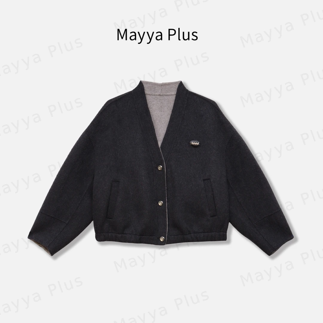 【屿海时光】Mayya Plus麦芽定制气质流光风双面呢外套32546307