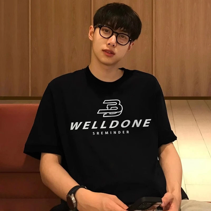 海外订单尾货~剪标撤回外贸潮牌美式字母小众纯棉短袖T恤男女情侣