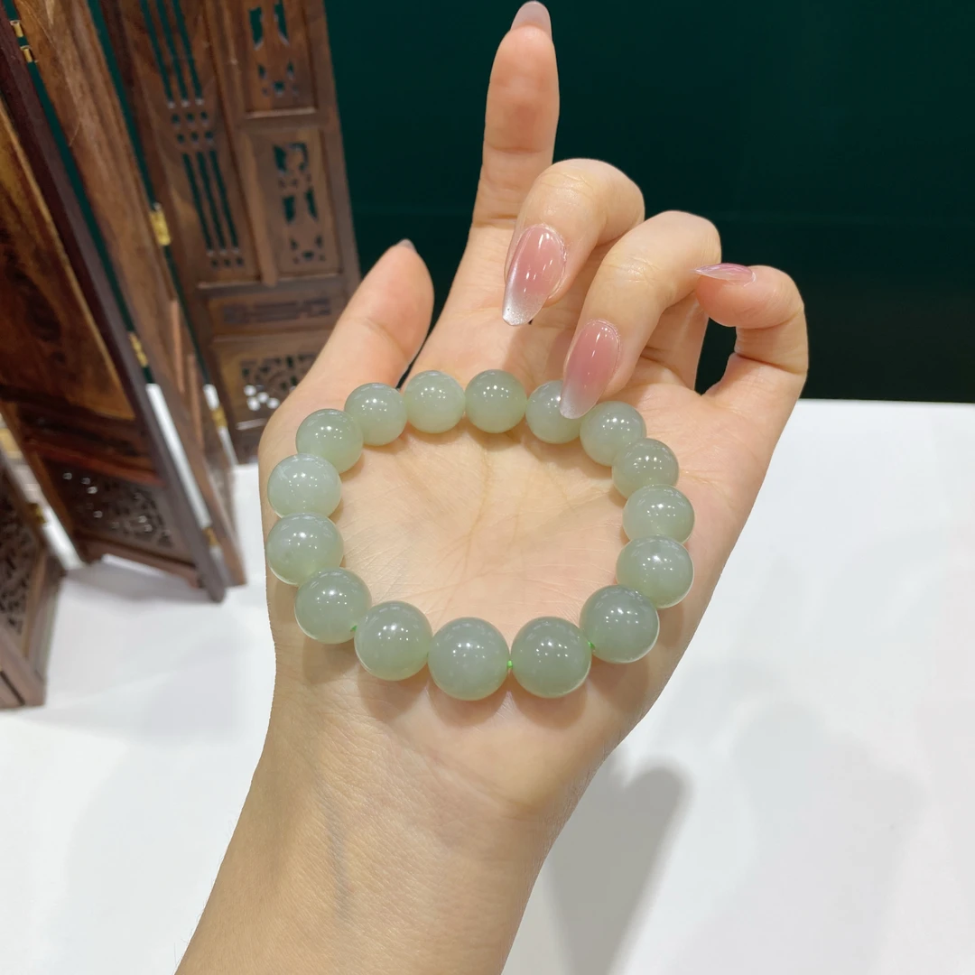 和田玉晴水手串12mm