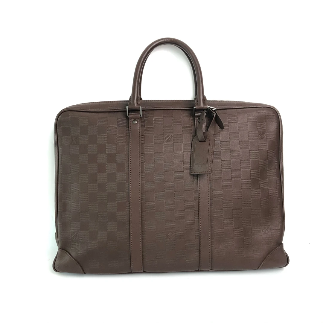 95新 LouisVuitton/路易威登 奢100严选   LV棋盘格公文包手提包