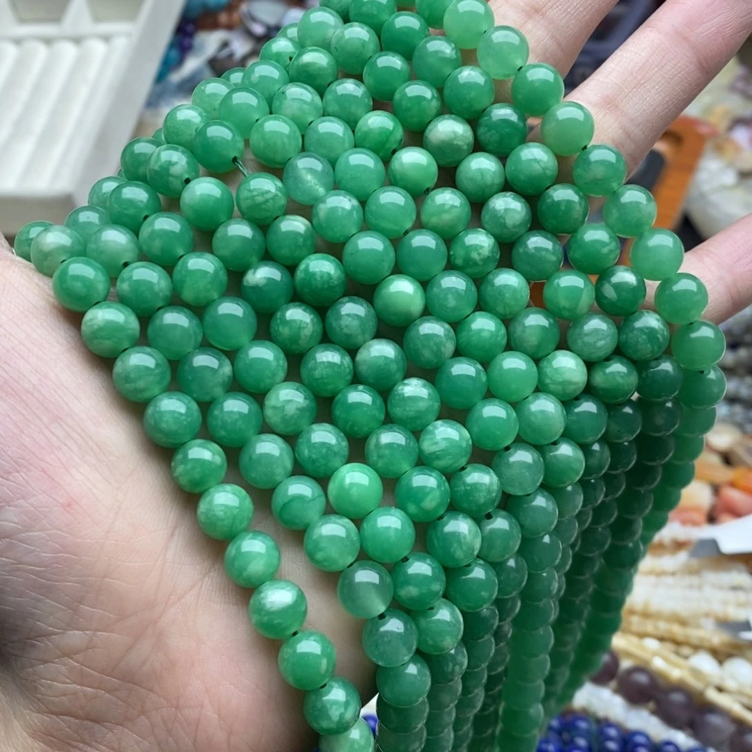 玛瑙/玉髓未镶嵌珠宝半成品一条8mm奶盖干.青圆珠