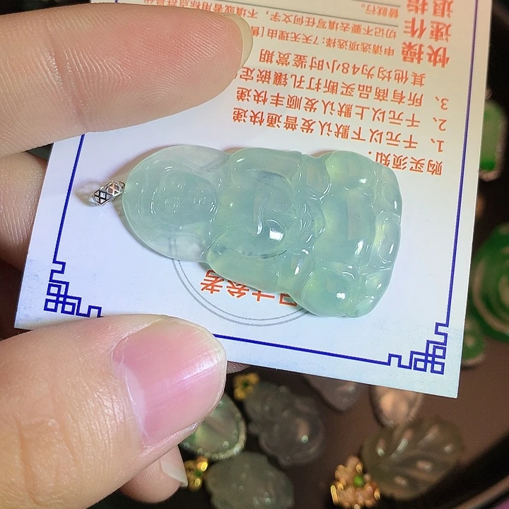 翡翠挂件18K金镶嵌584969