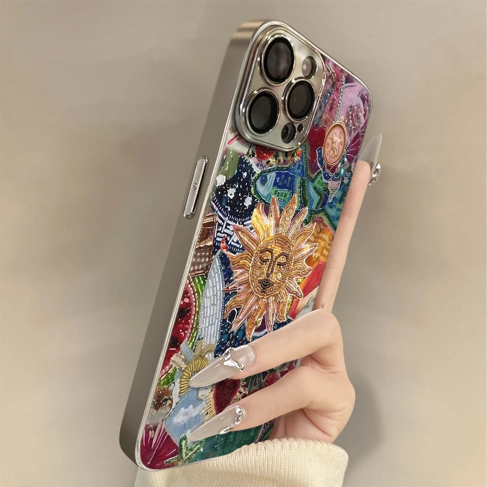 复古太阳适用苹果手机壳新女款小众全包防摔高级感个性创意保护套