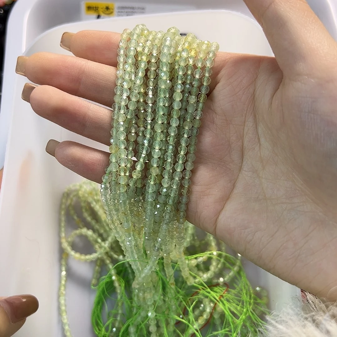 玛瑙/玉髓合金珠宝半成品卡3葡萄石一条