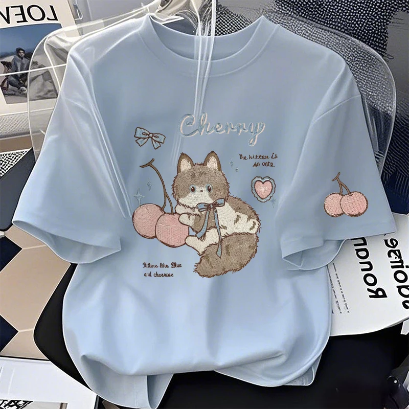 【6-1彩】2025纯棉男女同款纯棉T恤短袖t恤男女夏季ins潮牌潮