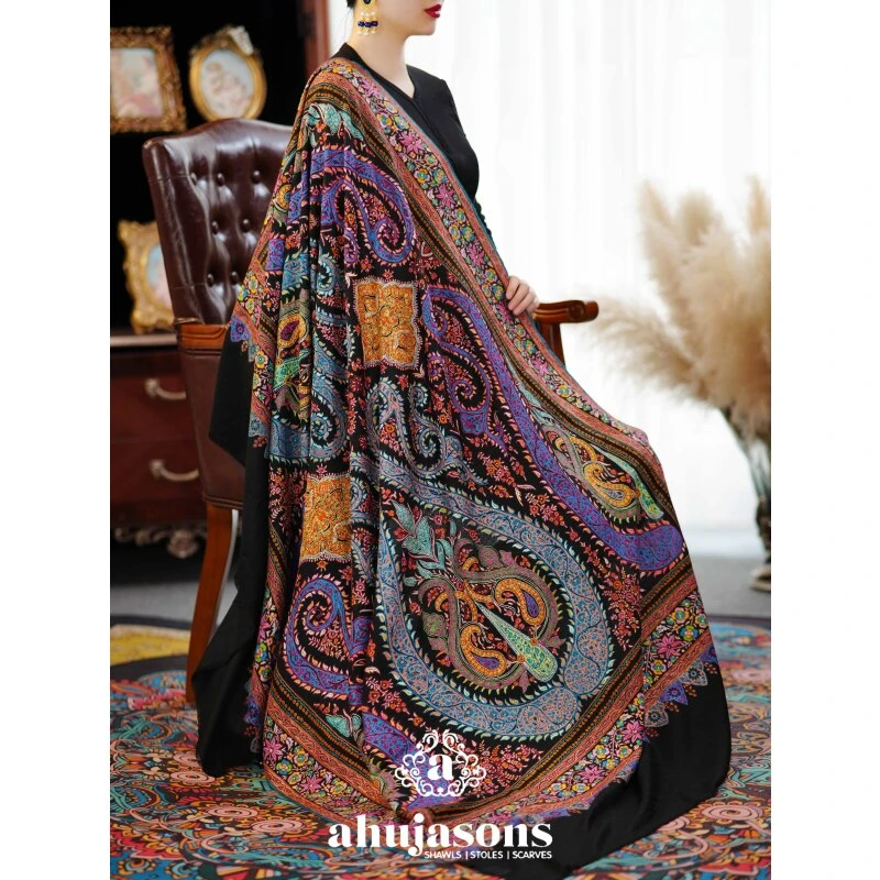 GI认证 满绣克什米尔pashmina披肩围巾100*200 AS01901604