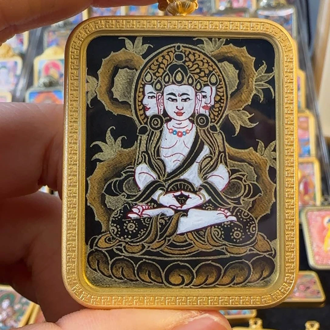 吊坠大日如来热贡唐卡