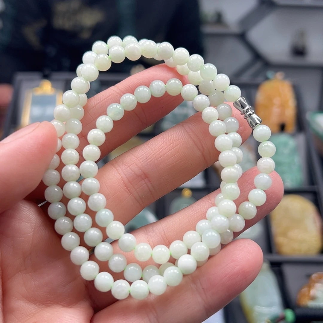 定制翡翠未镶嵌天然缅甸a货翡翠珠链