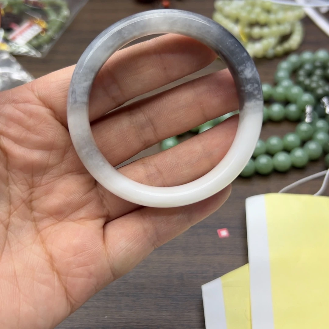 和田玉未镶嵌手镯52.9圈围916