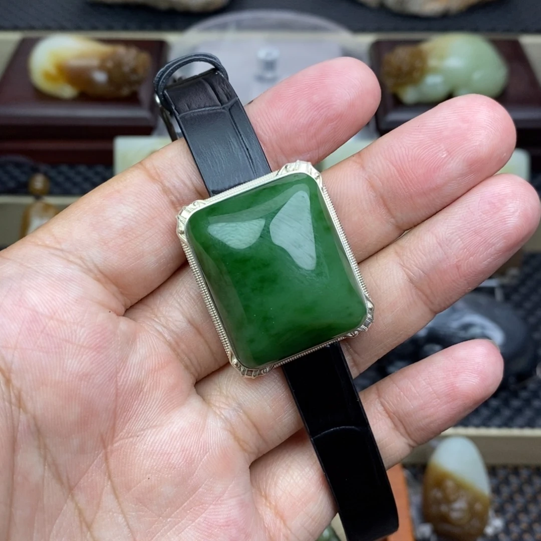 和田玉银S925镶嵌颈饰小*