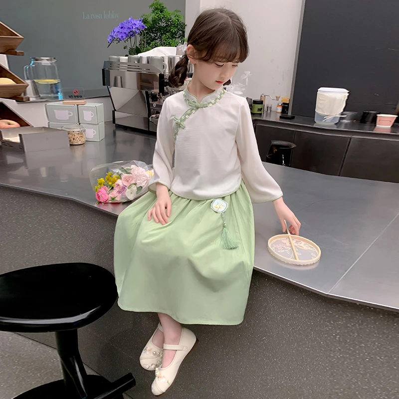 boboe/波波鹅女童2025新款洋气儿童国风汉服公主裙子-24C229