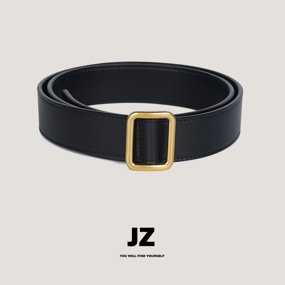 金子/JZ SO MUCH 法国进口头层小牛皮随意调节复古万能搭皮带