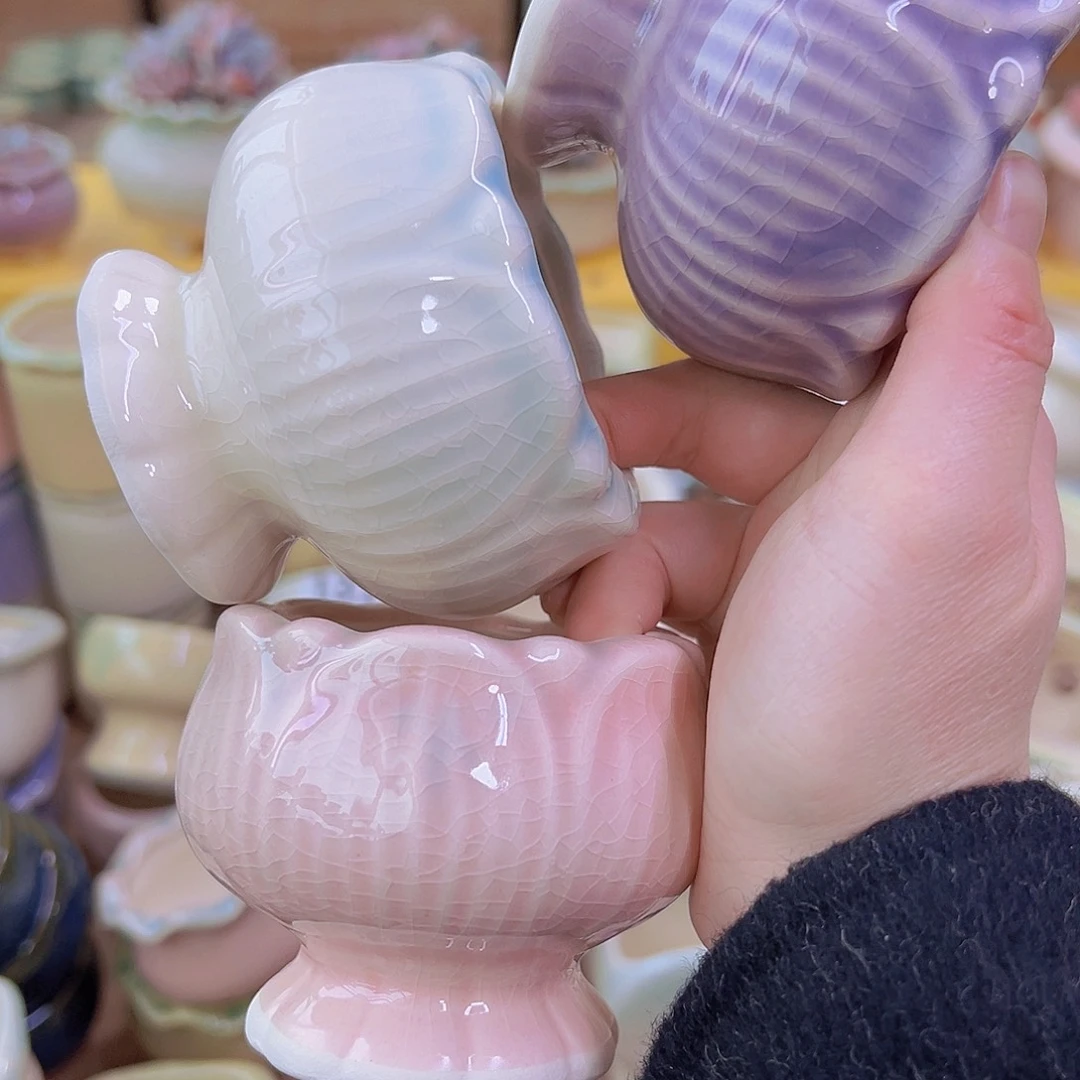 红陶陶瓷花盆满12包邮