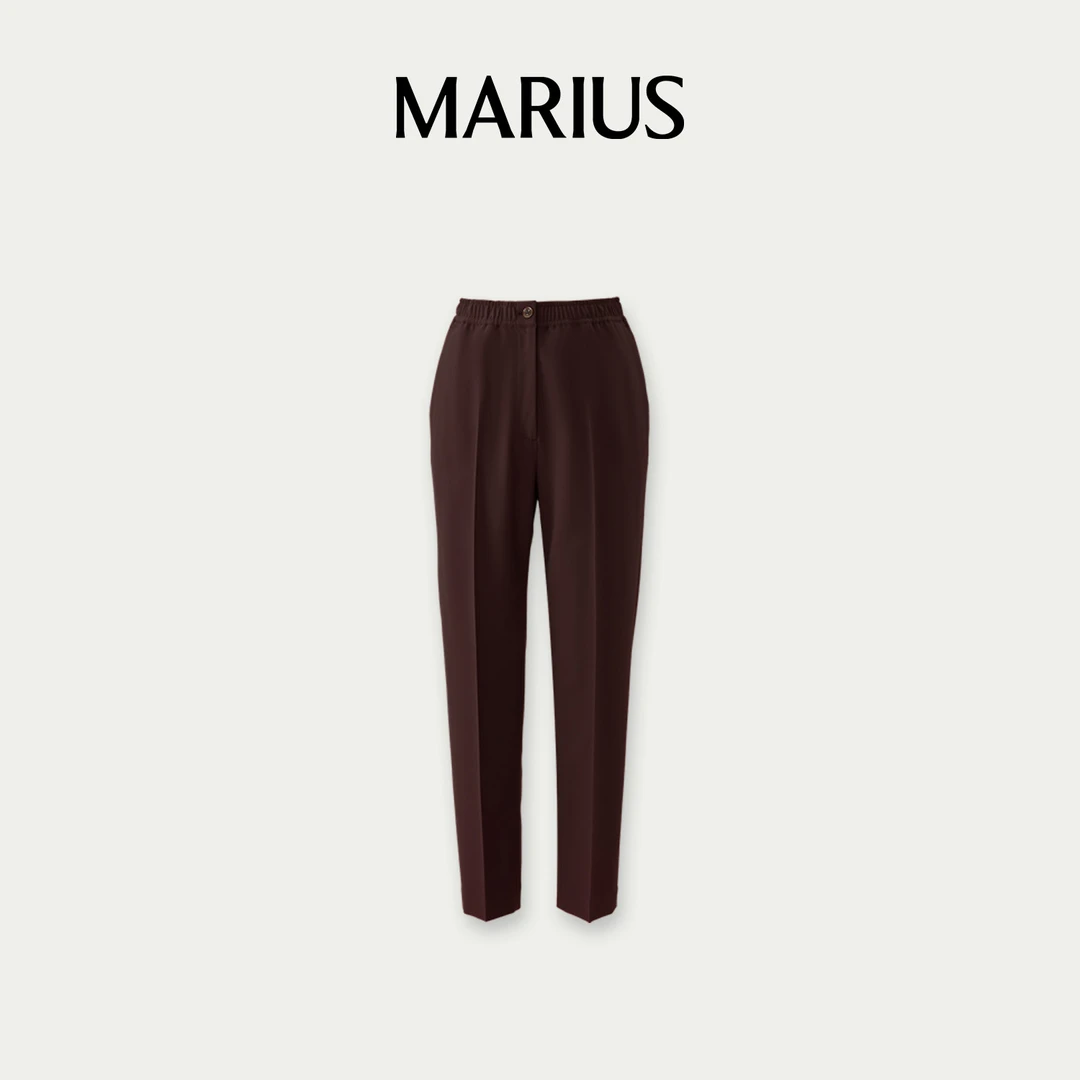 MARIUS柔软灵动抗皱挺阔骨感休闲百搭职场通勤松紧西裤