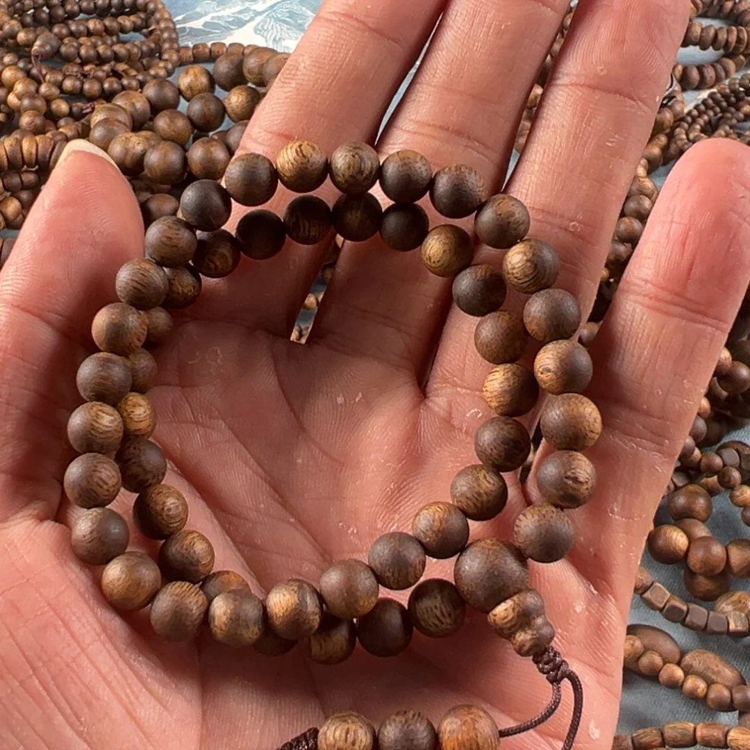 瓜***瓜手串沉香圆珠双圈0.7规格10克