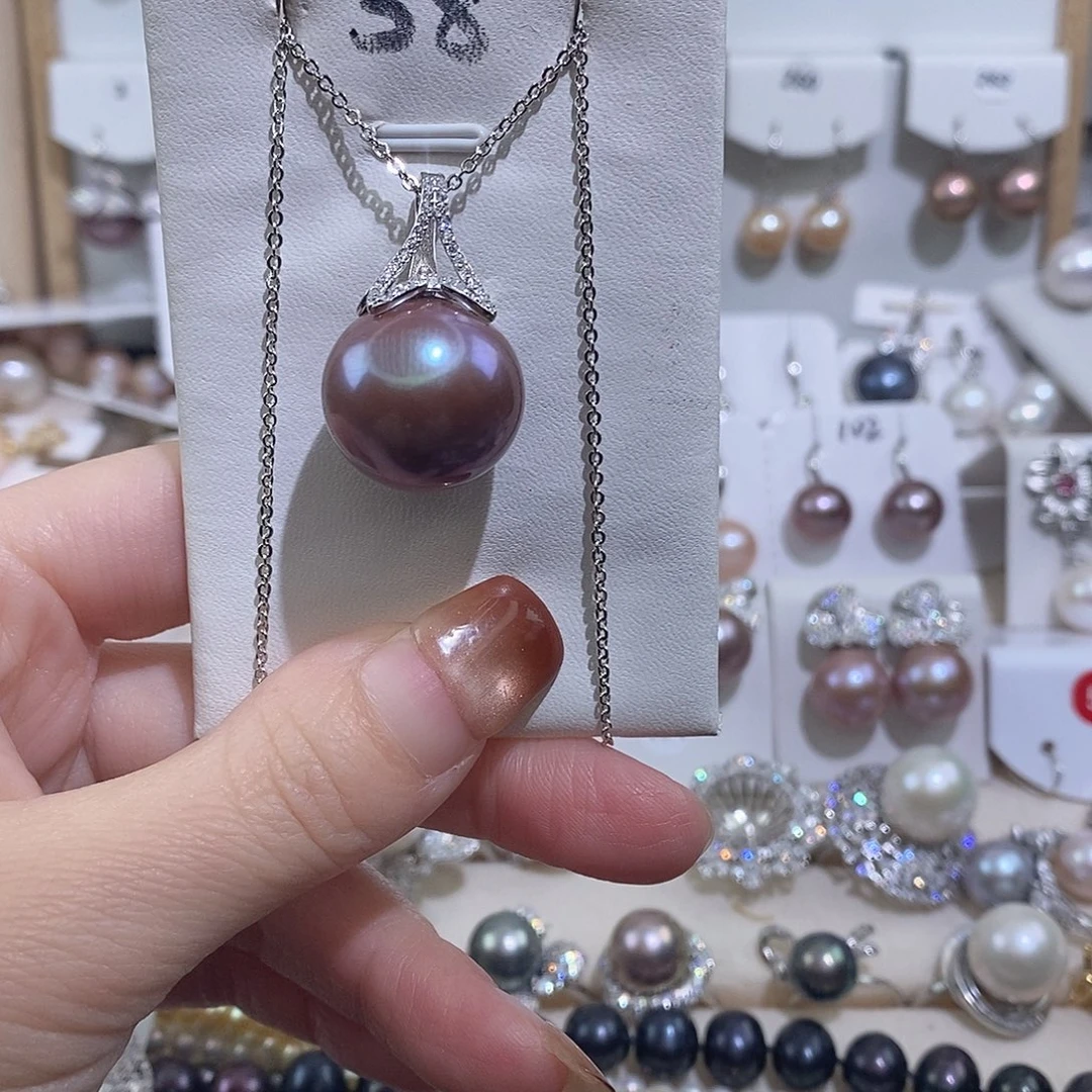 涵***梦吊坠(赠链)淡水珍珠银S925镶嵌w18.2