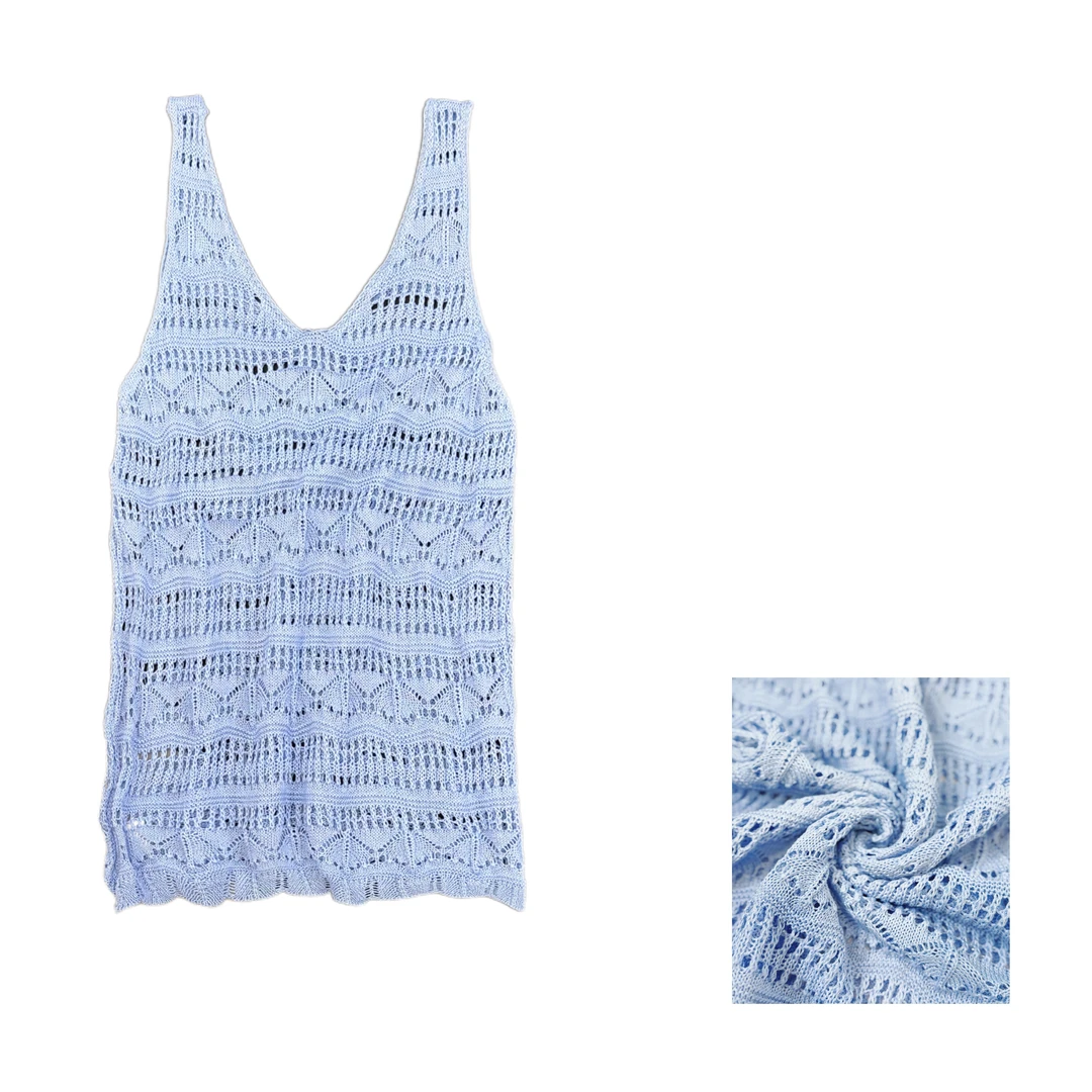 「编织自我」通勤显瘦夏季镂空无袖ol辣妹短款时尚百搭背心C9070