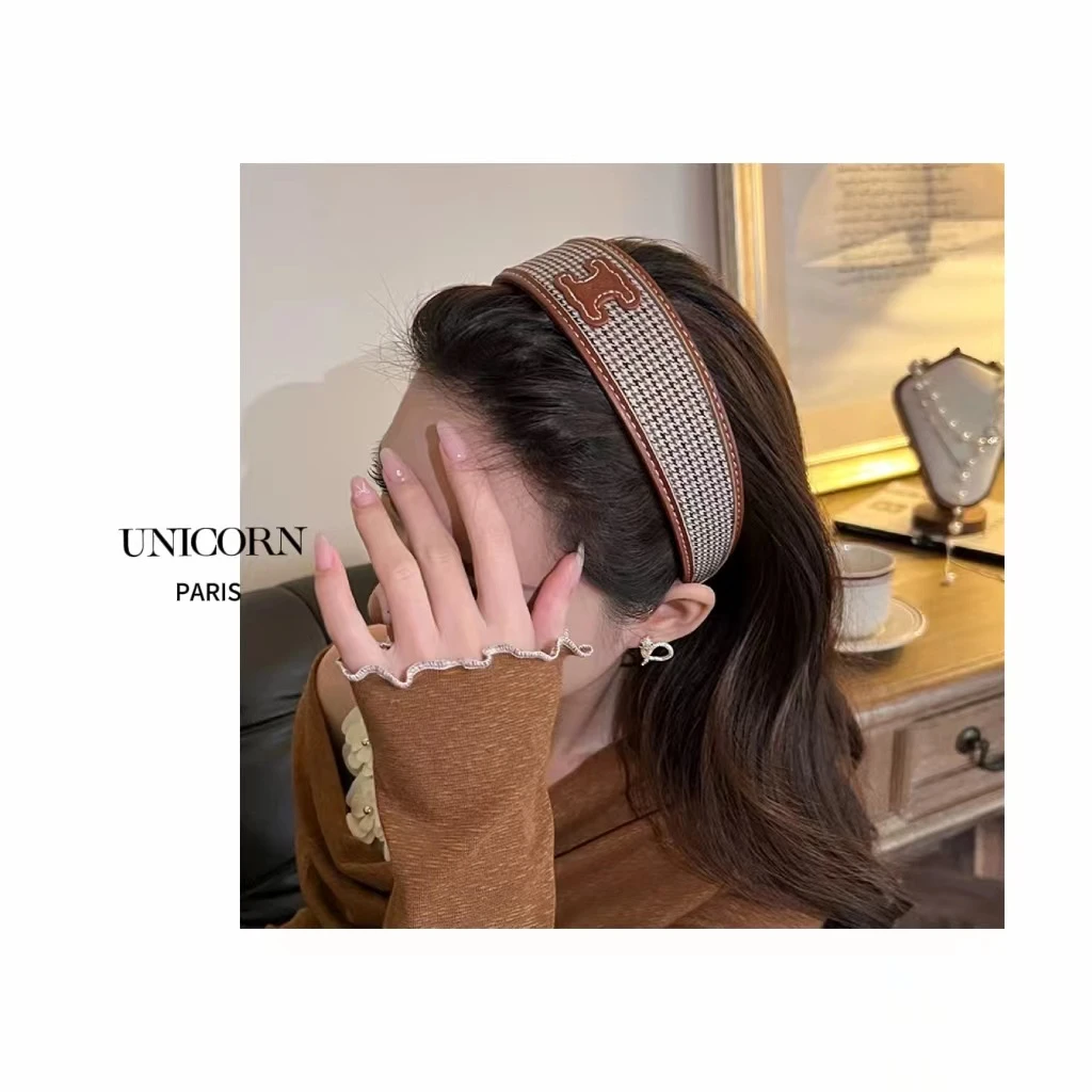 休闲复古风千鸟格时尚发箍 FS0160-1