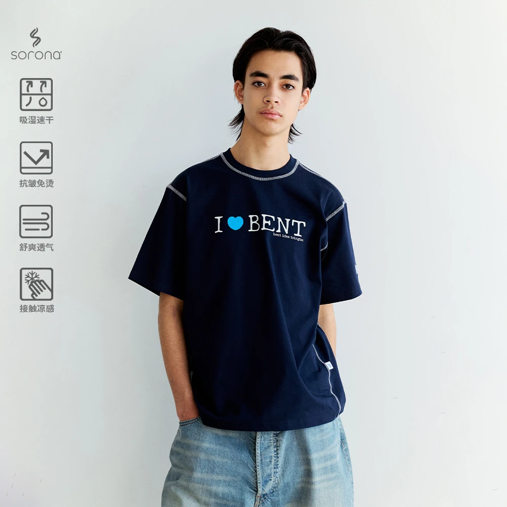 BENT IDEA 2025夏季新款  城市户外哈苏线印花设计速干衣短袖t恤