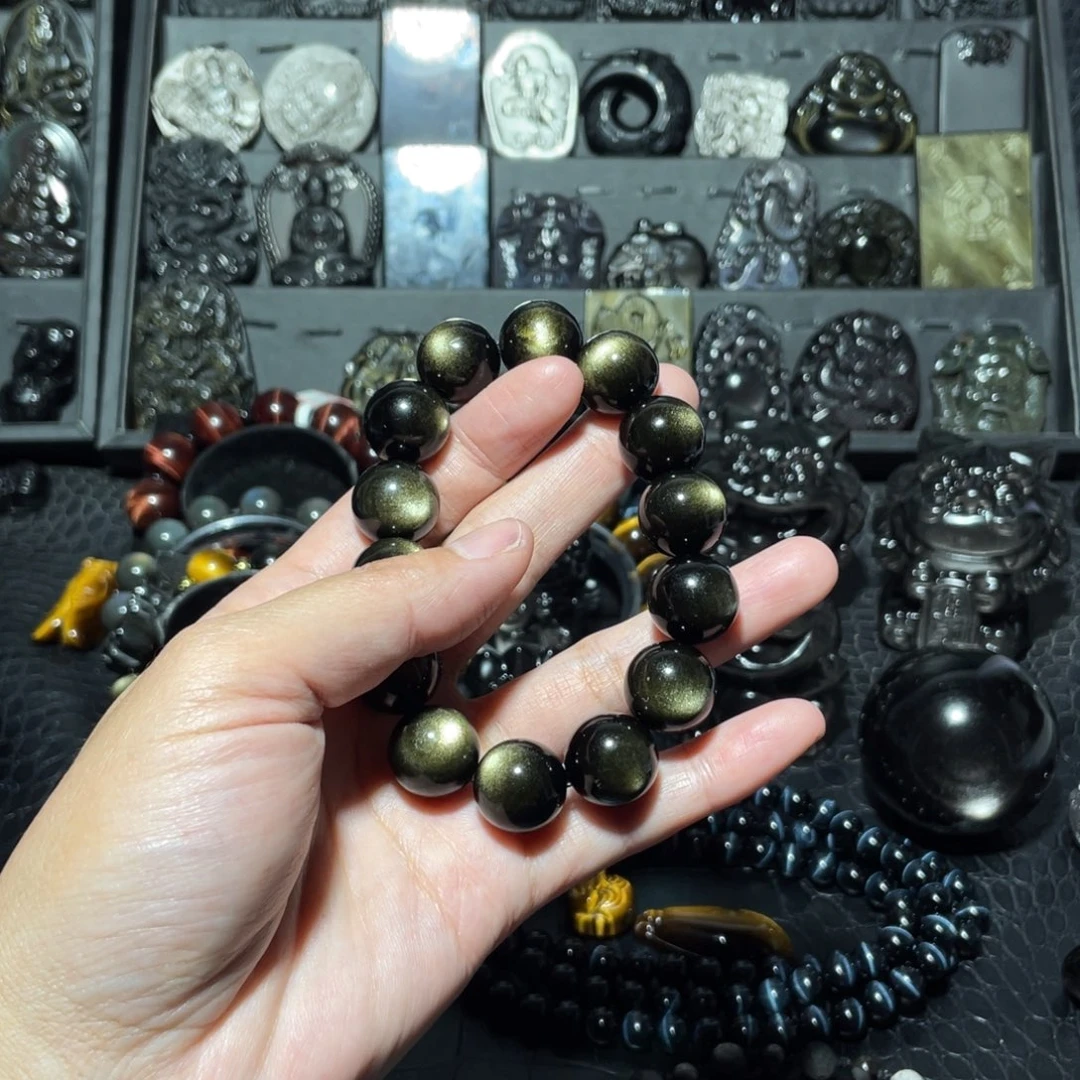 黑曜岩手链未镶嵌锦****●